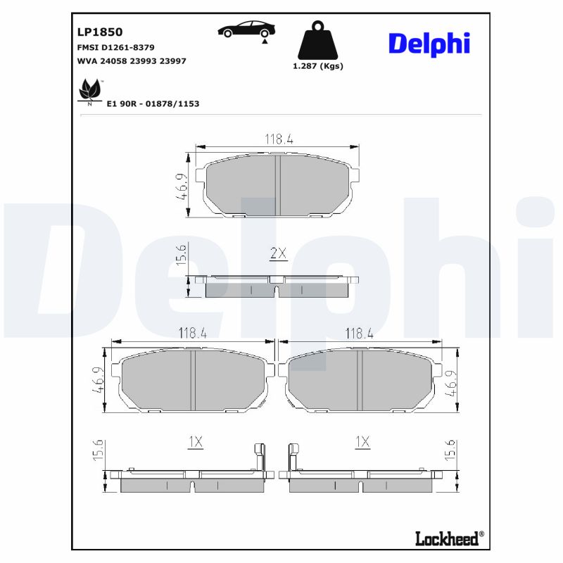 Delphi Diesel Remblokset LP1850