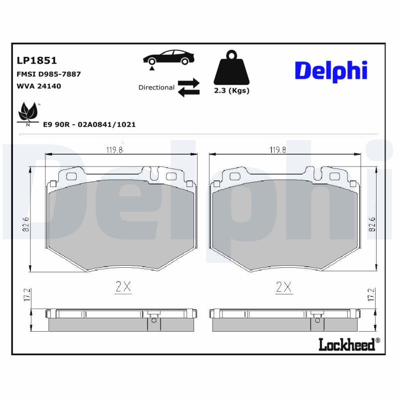 Delphi Diesel Remblokset LP1851