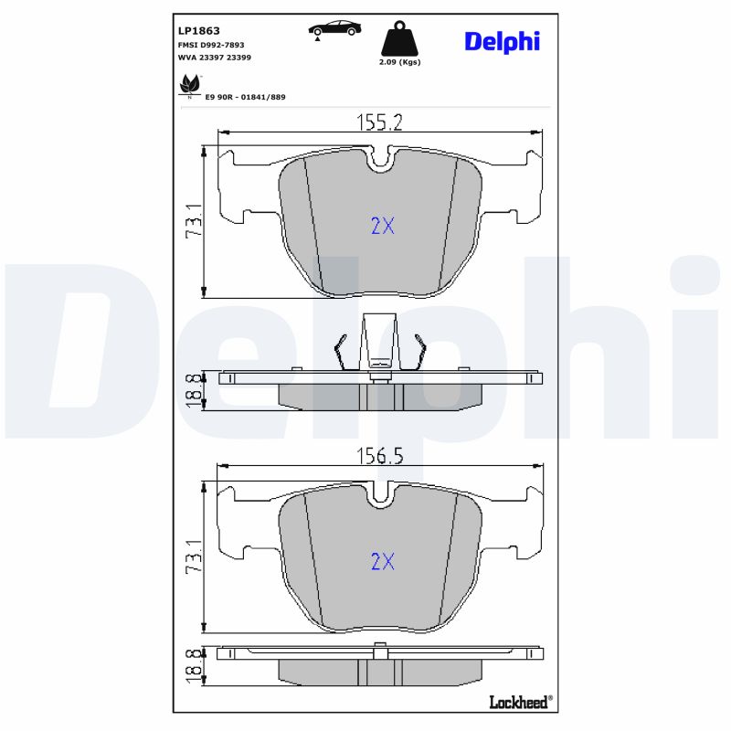 Delphi Diesel Remblokset LP1863