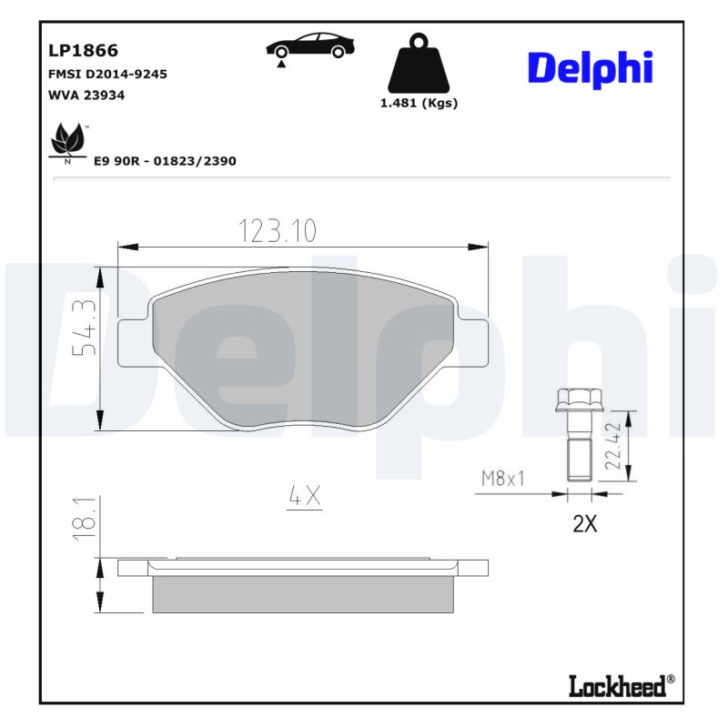 Delphi Diesel Remblokset LP1866