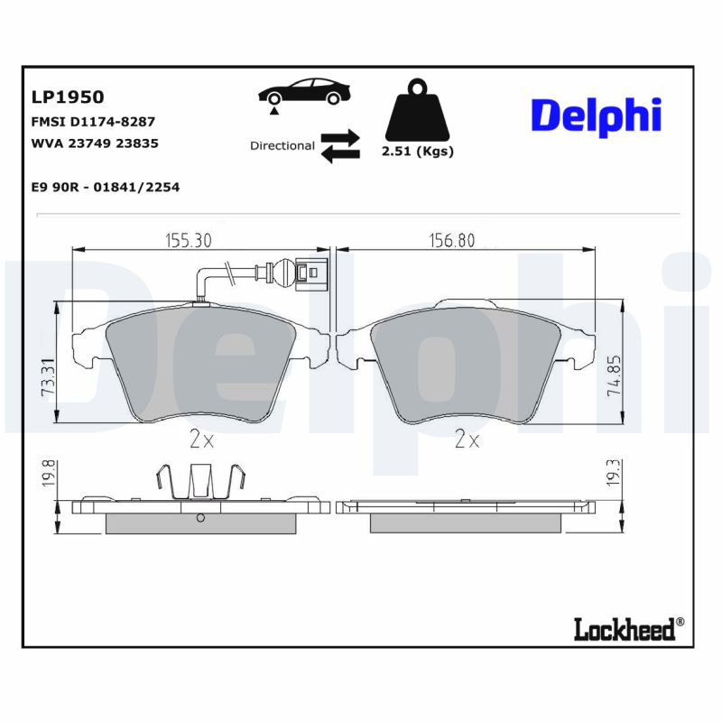 Delphi Diesel Remblokset LP1950