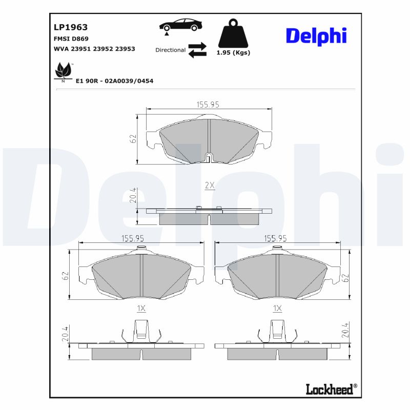 Delphi Diesel Remblokset LP1963