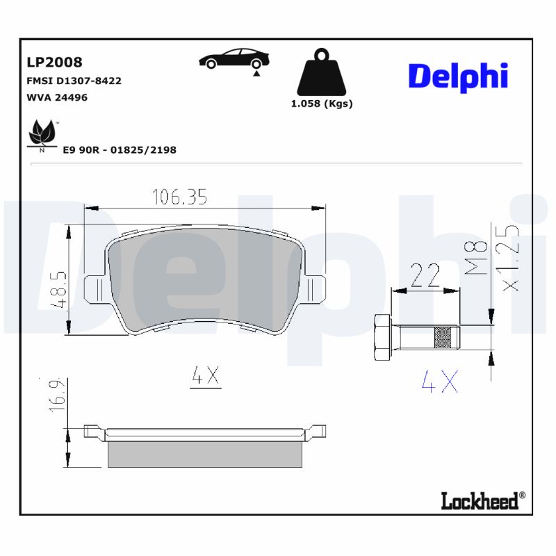 Delphi Diesel Remblokset LP2008