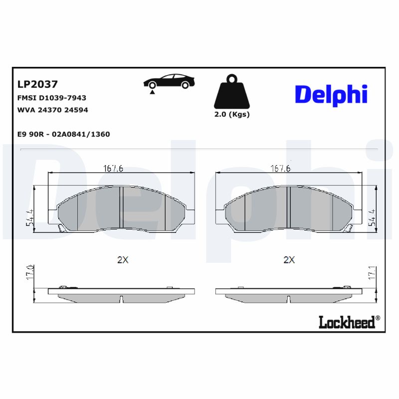 Delphi Diesel Remblokset LP2037