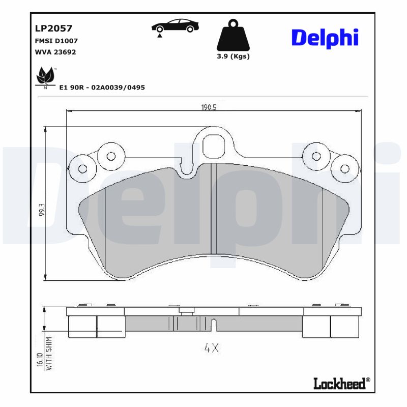 Delphi Diesel Remblokset LP2057