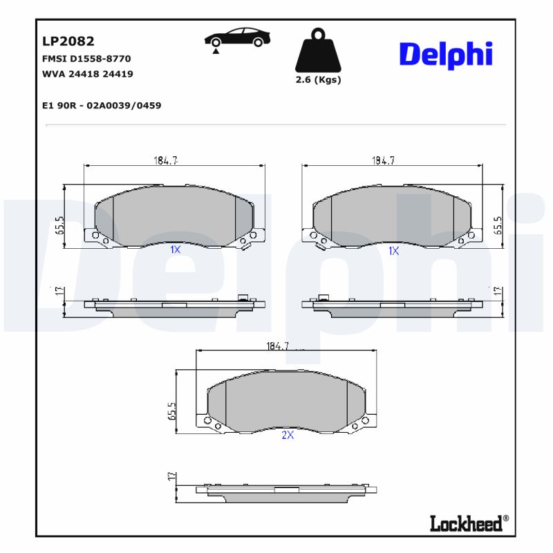 Delphi Diesel Remblokset LP2082