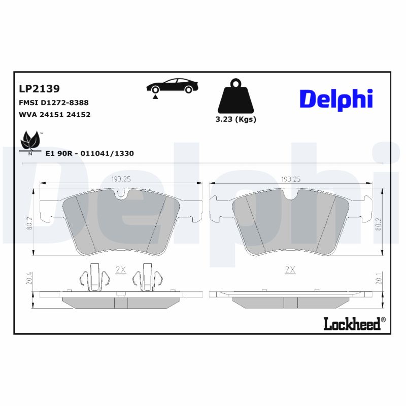 Delphi Diesel Remblokset LP2139