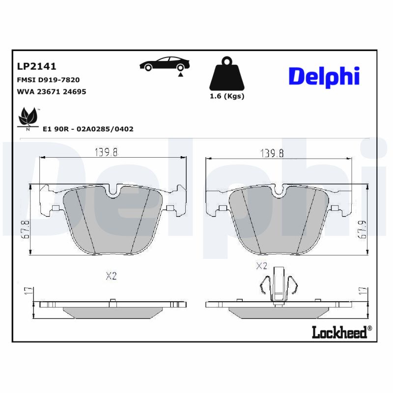 Delphi Diesel Remblokset LP2141