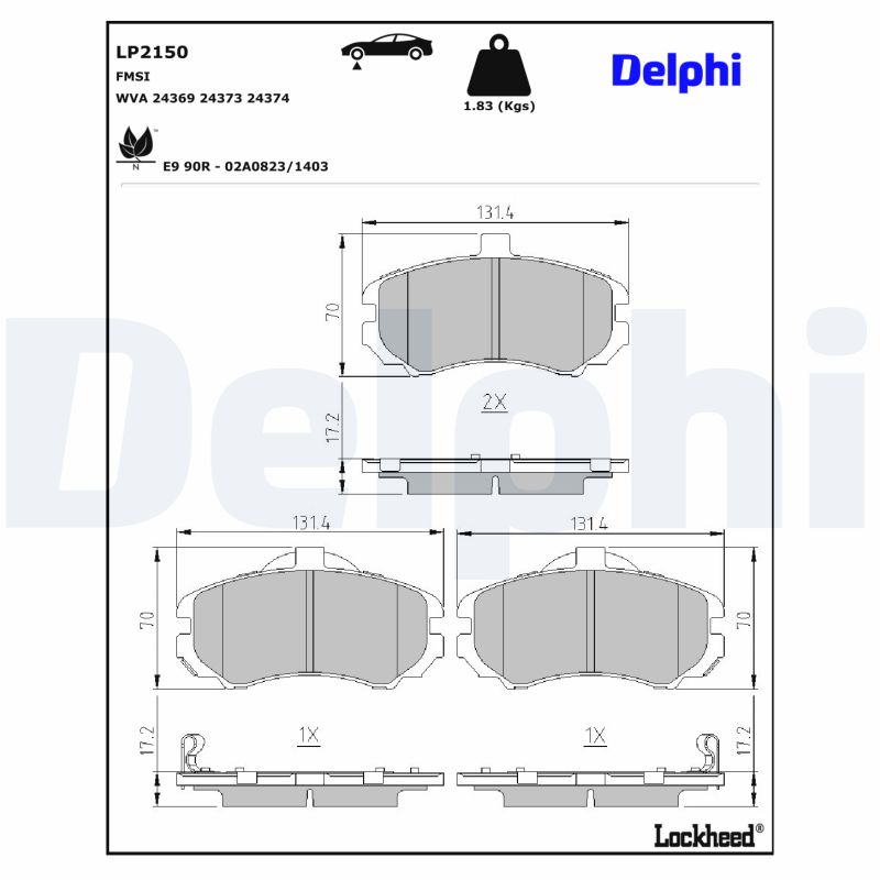 Delphi Diesel Remblokset LP2150