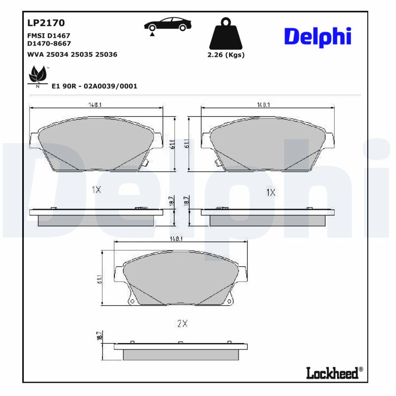 Delphi Diesel Remblokset LP2170