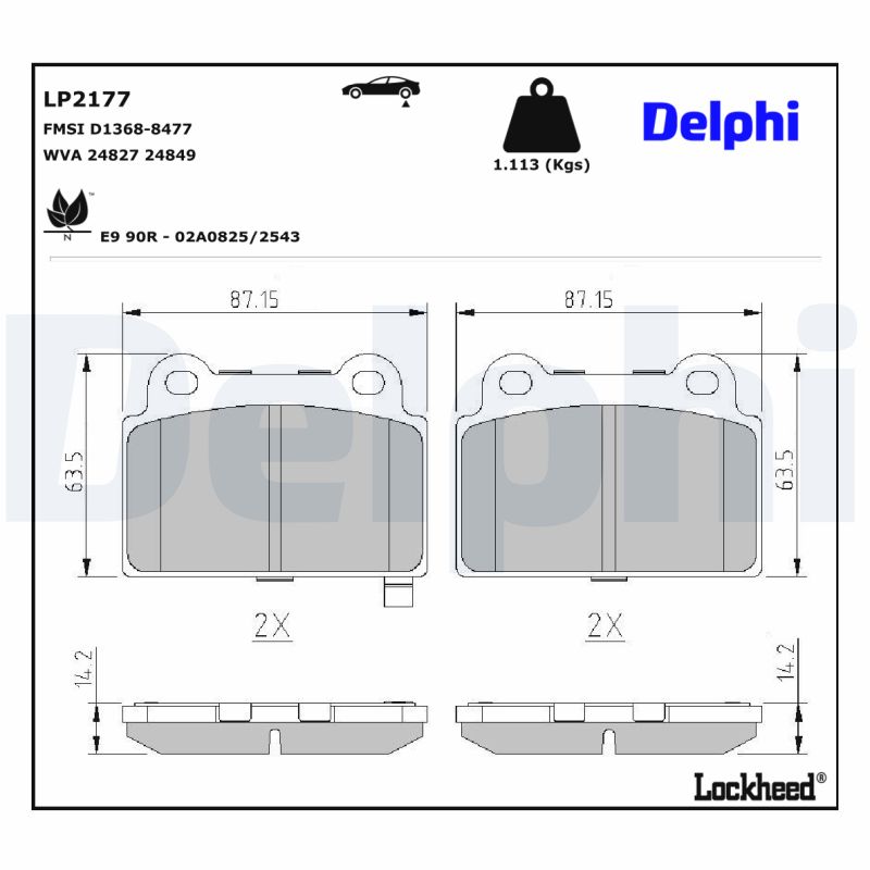 Delphi Diesel Remblokset LP2177