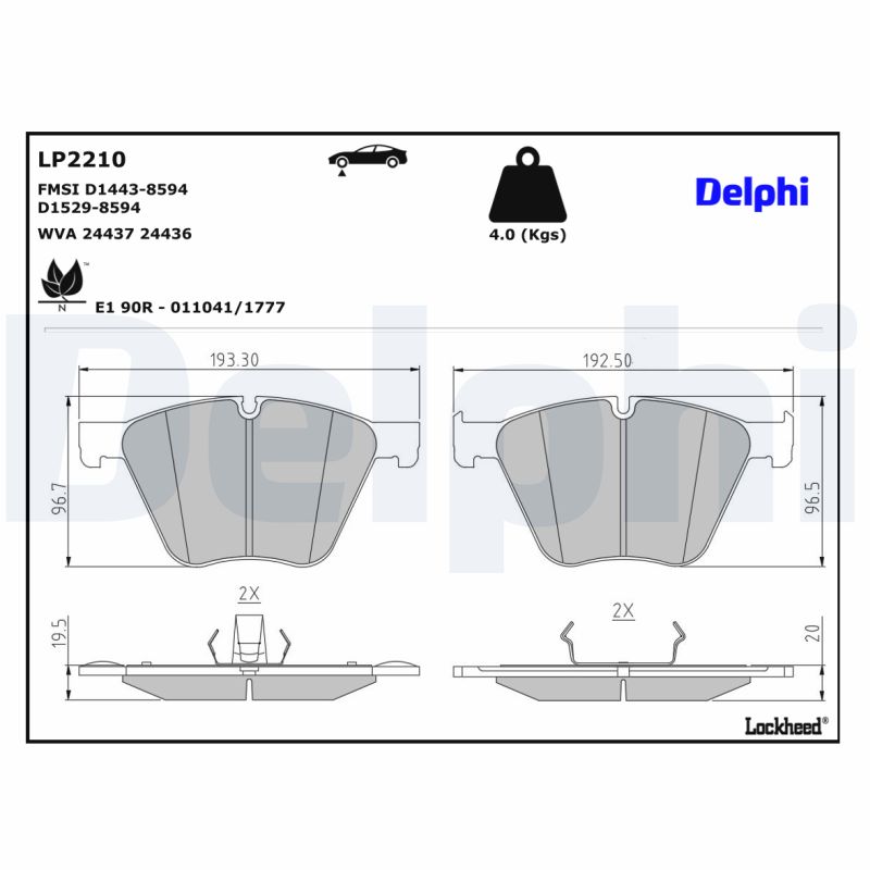 Delphi Diesel Remblokset LP2210