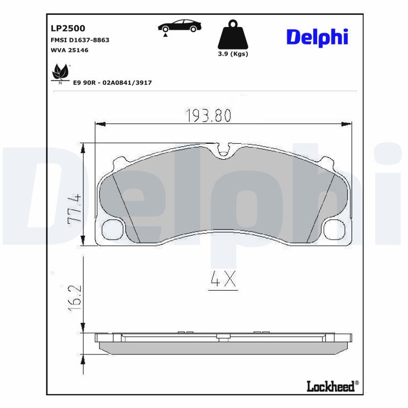 Delphi Diesel Remblokset LP2500