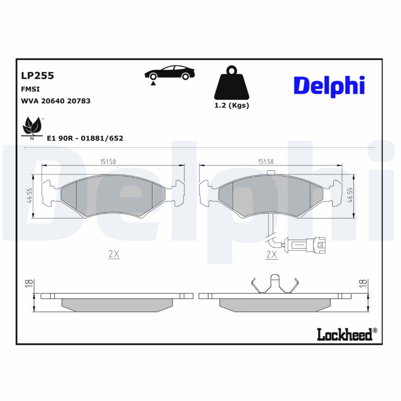 Delphi Diesel Remblokset LP255