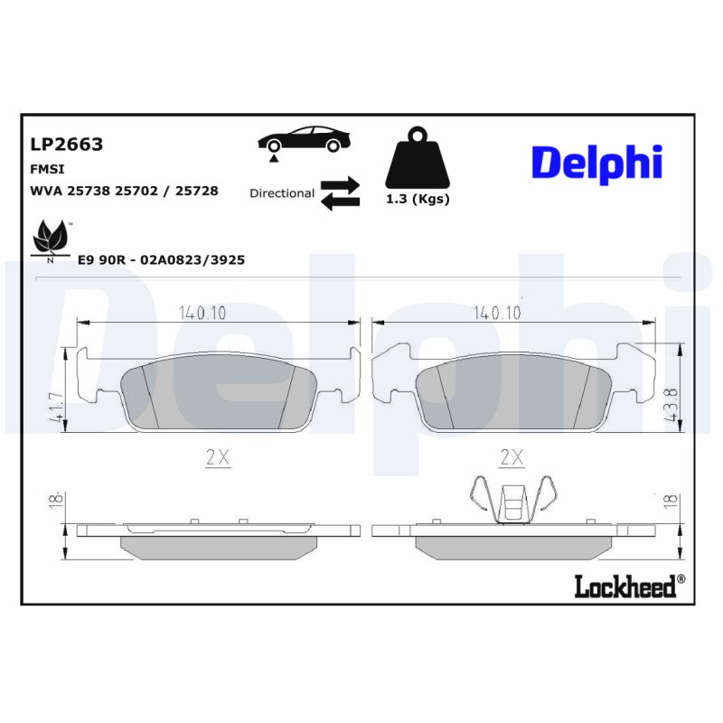 Delphi Diesel Remblokset LP2663