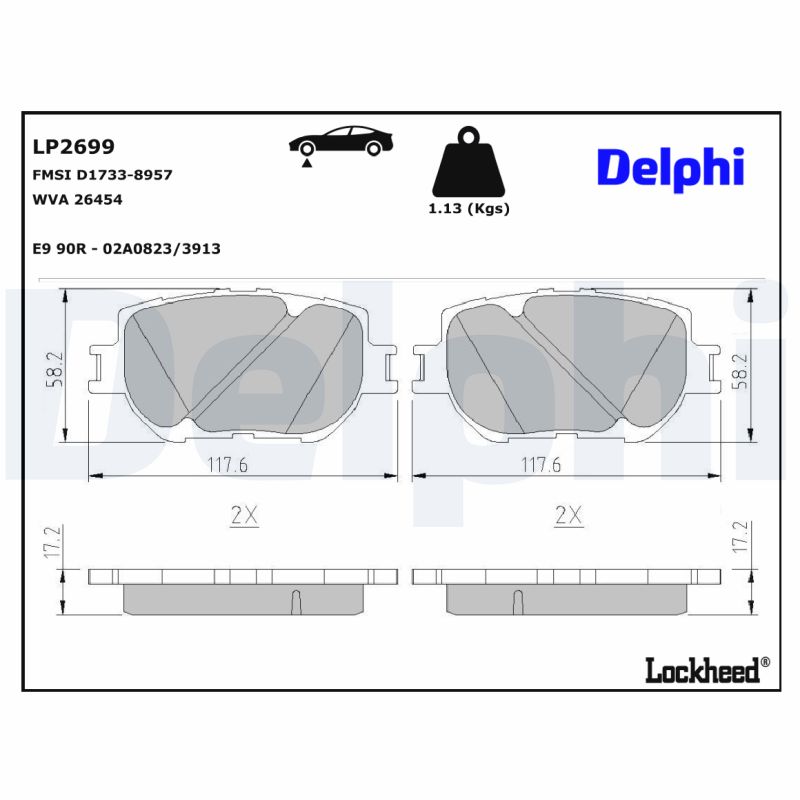 Delphi Diesel Remblokset LP2699