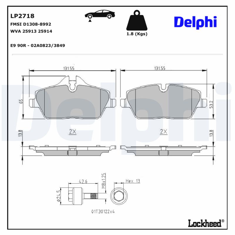 Delphi Diesel Remblokset LP2718