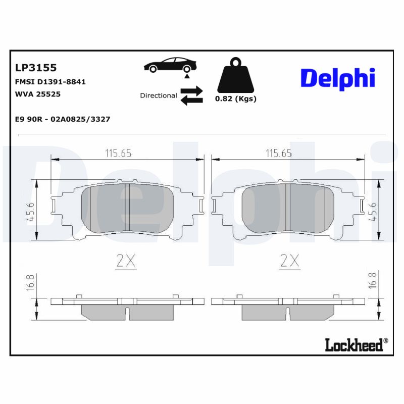 Delphi Diesel Remblokset LP3155