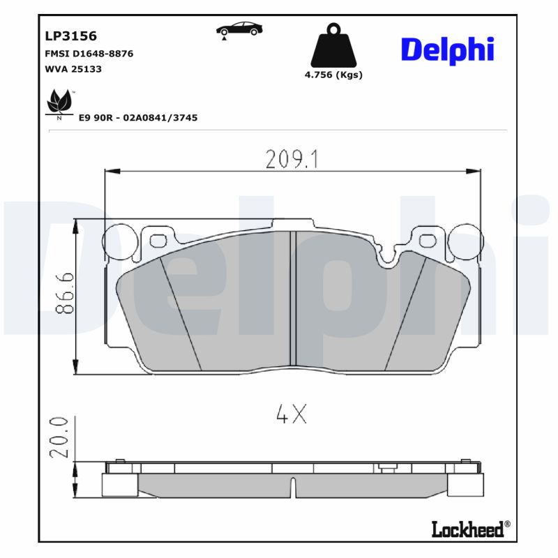 Delphi Diesel Remblokset LP3156