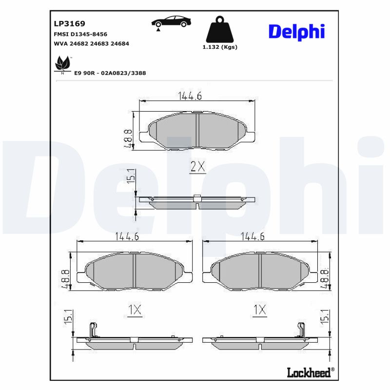 Delphi Diesel Remblokset LP3169