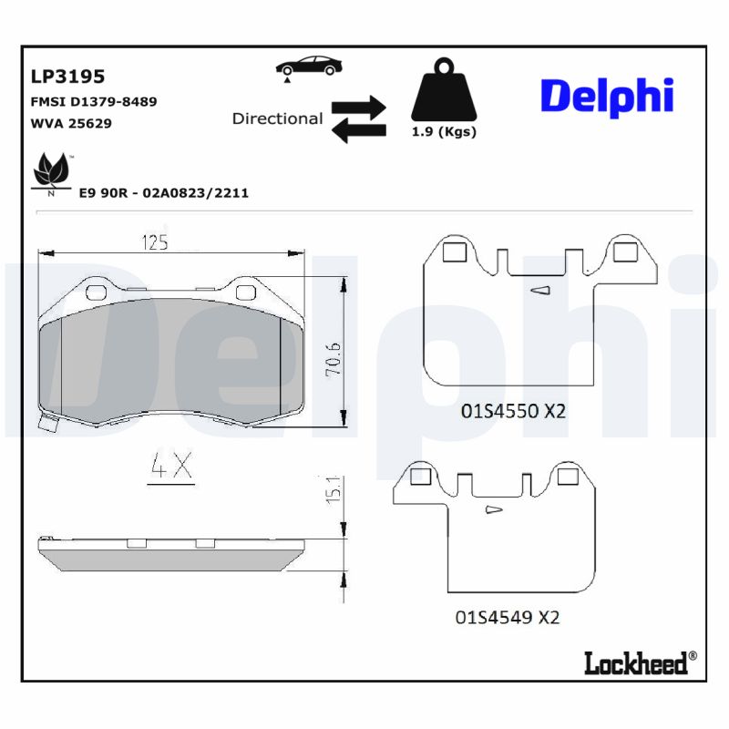 Delphi Diesel Remblokset LP3195