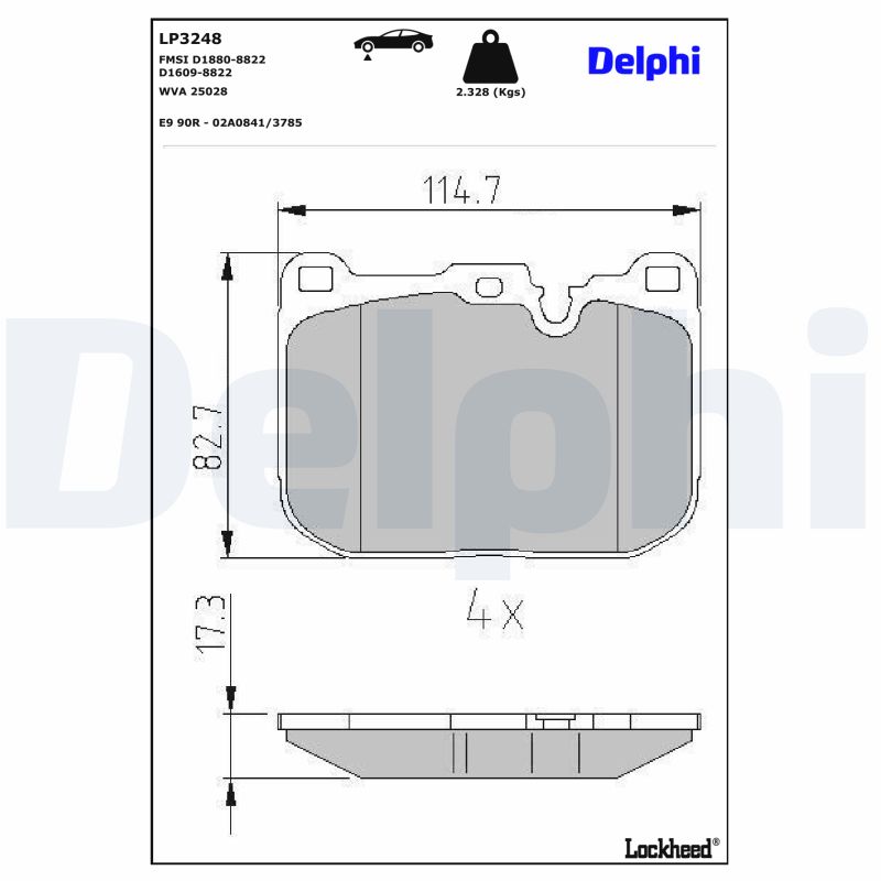 Delphi Diesel Remblokset LP3248