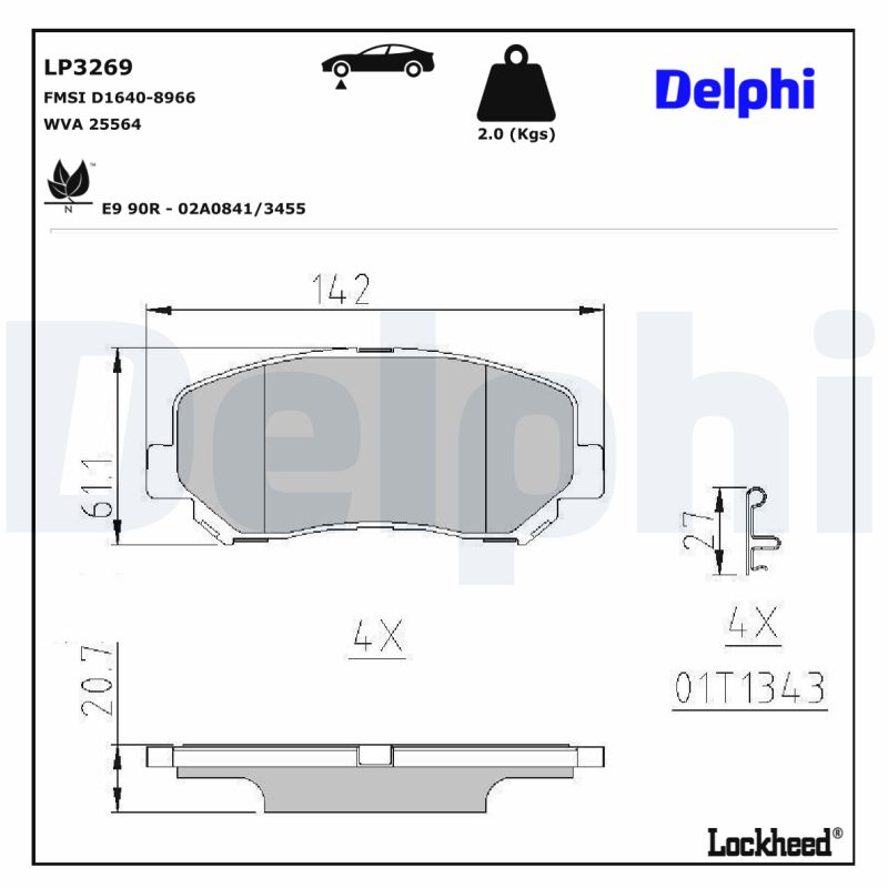 Delphi Diesel Remblokset LP3269
