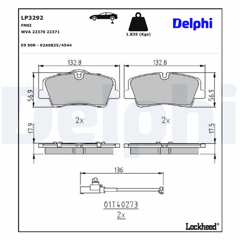 Delphi Diesel Remblokset LP3292