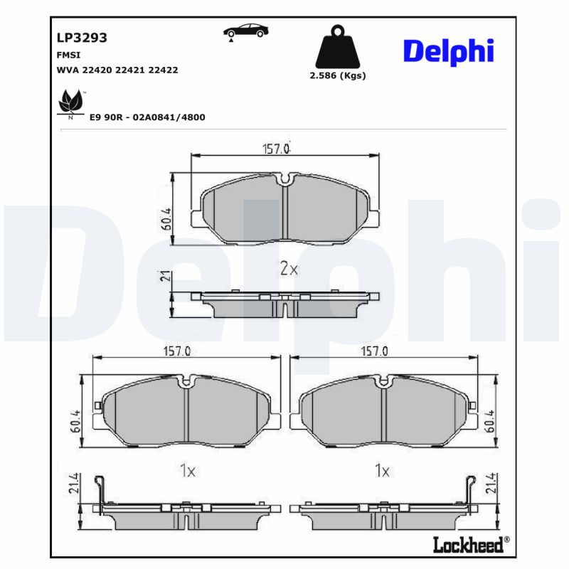 Delphi Diesel Remblokset LP3293