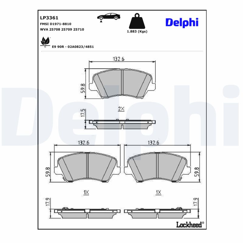 Delphi Diesel Remblokset LP3361