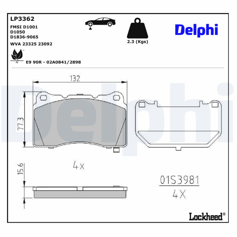 Delphi Diesel Remblokset LP3362