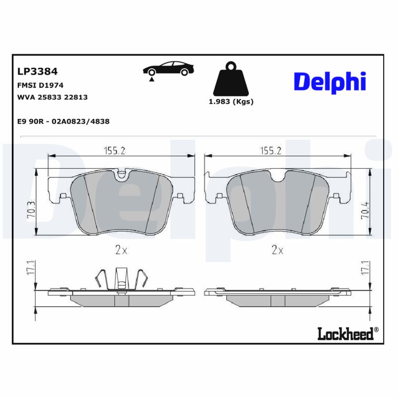 Delphi Diesel Remblokset LP3384
