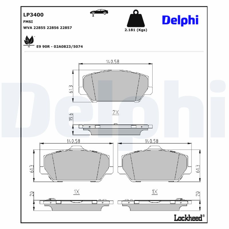 Delphi Diesel Remblokset LP3400
