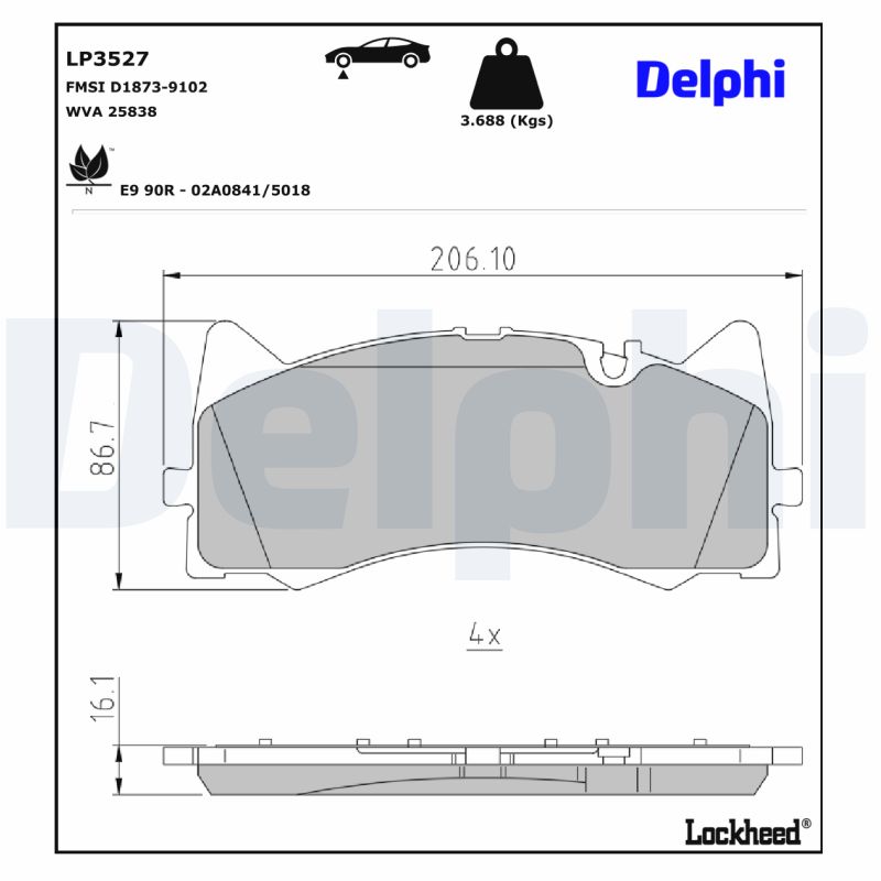 Delphi Diesel Remblokset LP3527