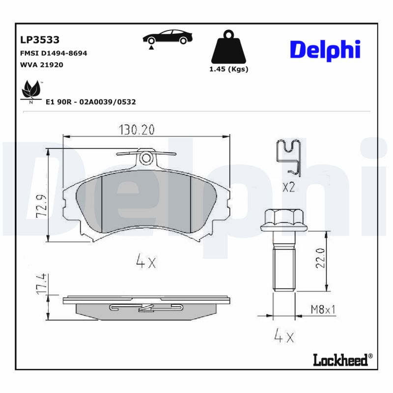 Delphi Diesel Remblokset LP3533