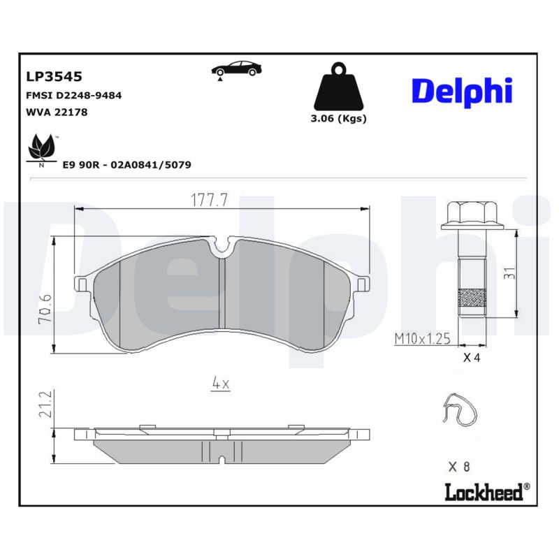 Delphi Diesel Remblokset LP3545