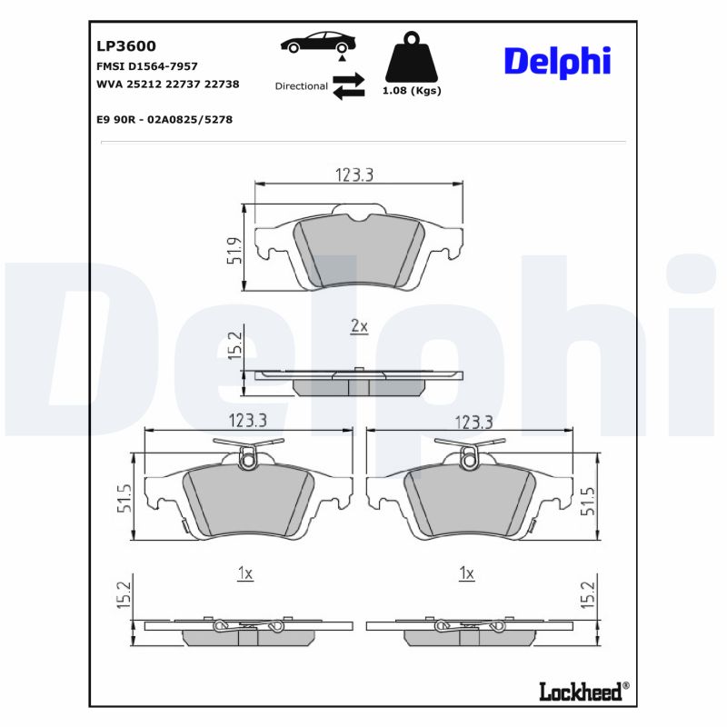 Delphi Diesel Remblokset LP3600