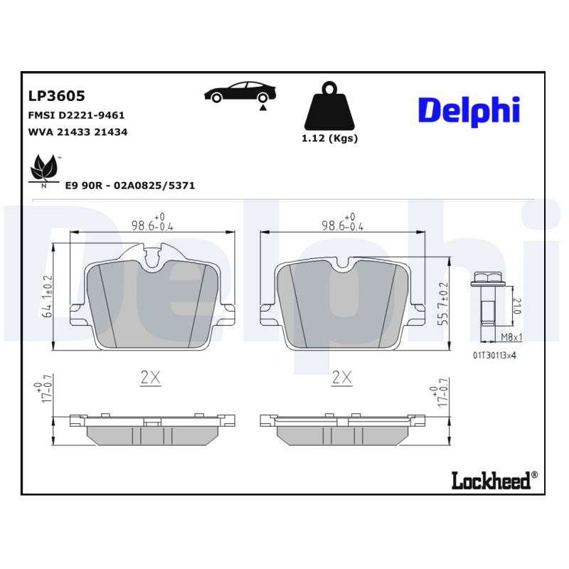 Delphi Diesel Remblokset LP3605