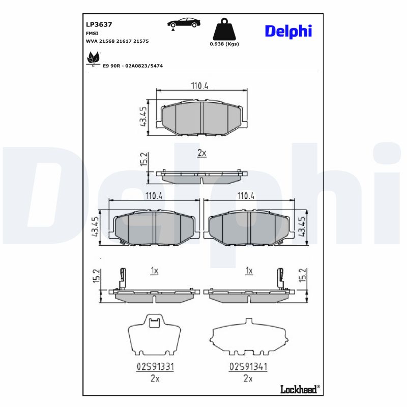 Delphi Diesel Remblokset LP3637