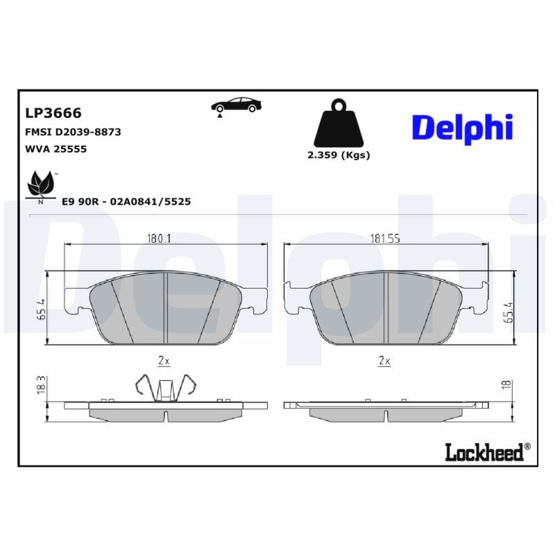 Delphi Diesel Remblokset LP3666