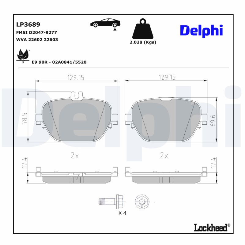 Delphi Diesel Remblokset LP3689
