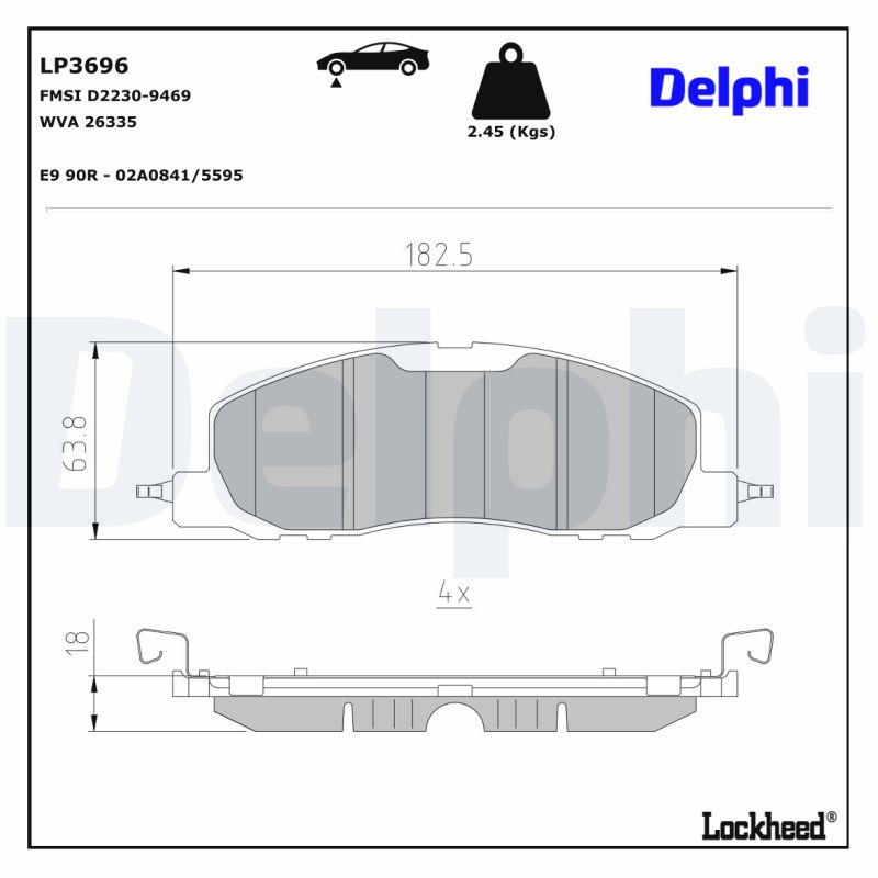 Delphi Diesel Remblokset LP3696