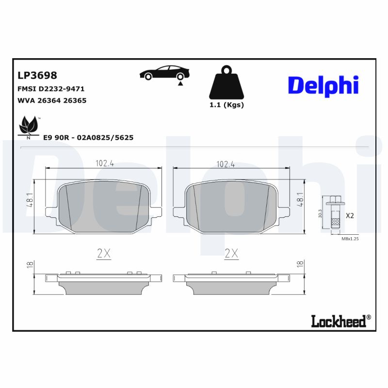 Delphi Diesel Remblokset LP3698