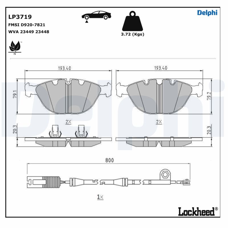 Delphi Diesel Remblokset LP3719