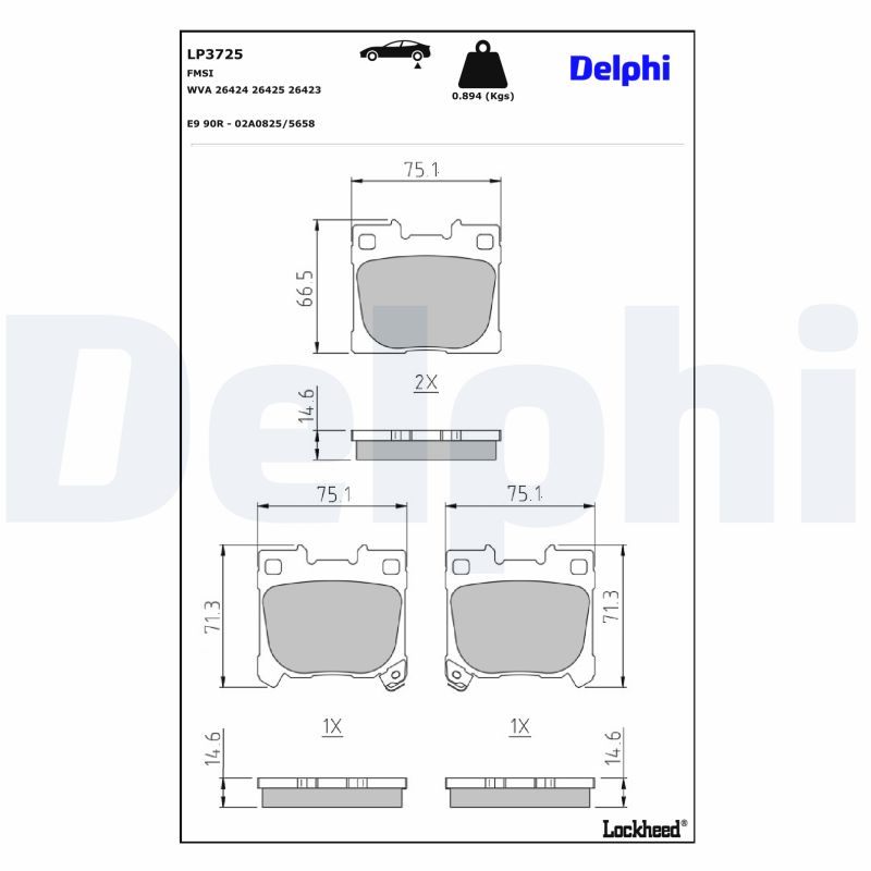 Delphi Diesel Remblokset LP3725