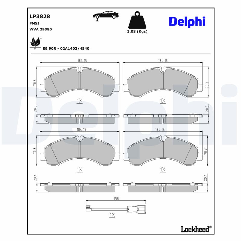 Delphi Diesel Remblokset LP3828