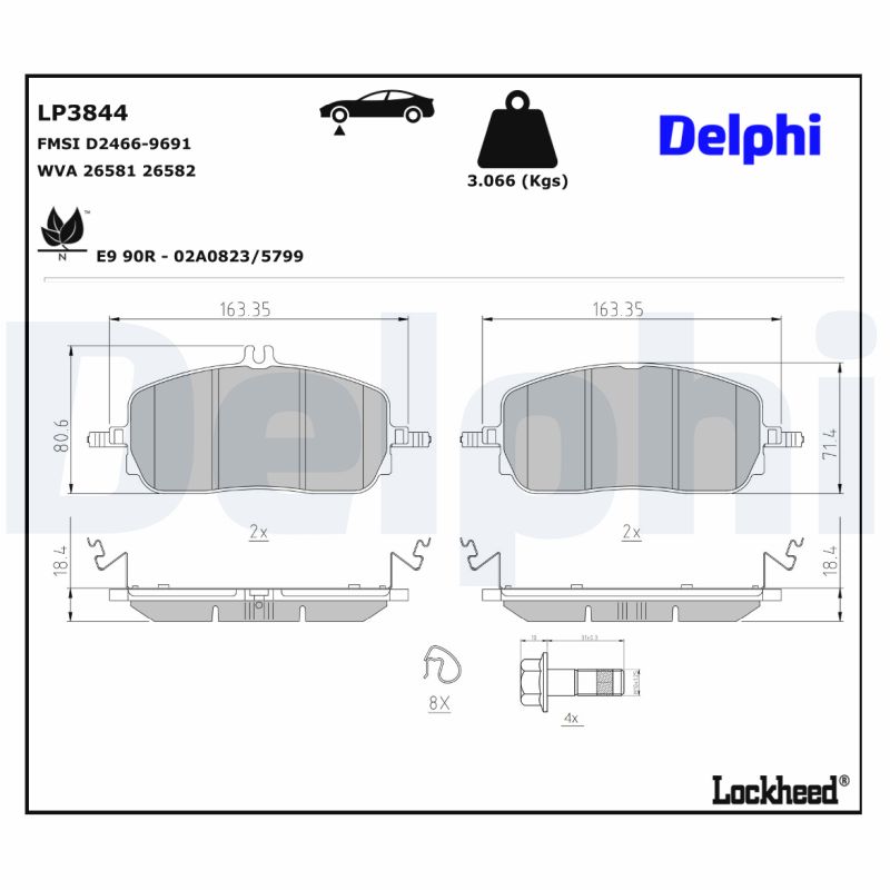 Delphi Diesel Remblokset LP3844