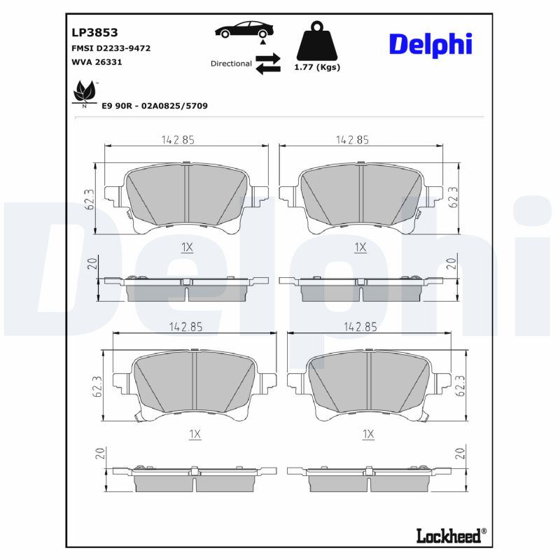 Delphi Diesel Remblokset LP3853