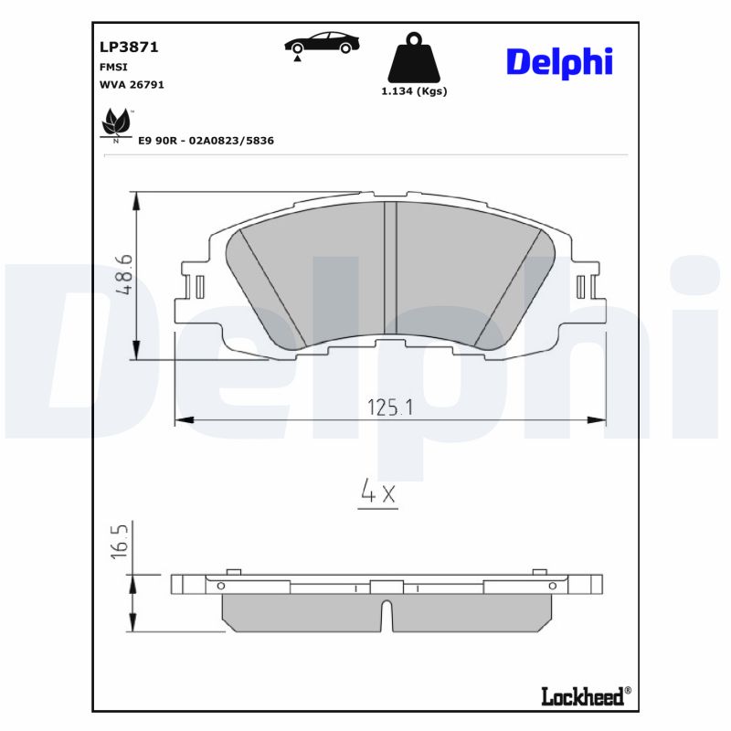 Delphi Diesel Remblokset LP3871