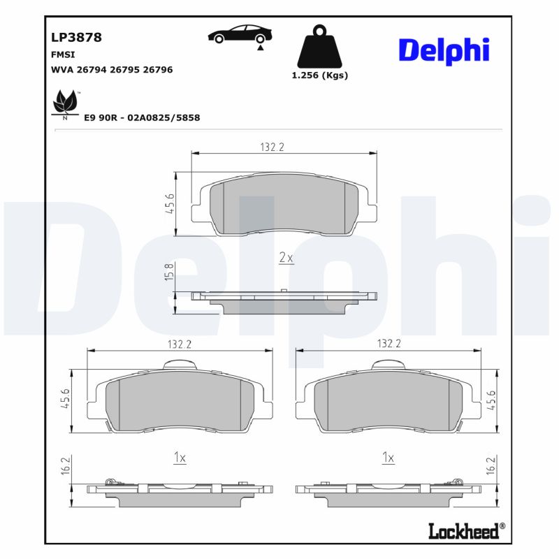 Delphi Diesel Remblokset LP3878